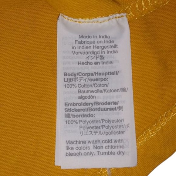 J.Crew Mustard Colored Top with White Embroidery Floral Pattern . 💛 - Picture 4 of 6